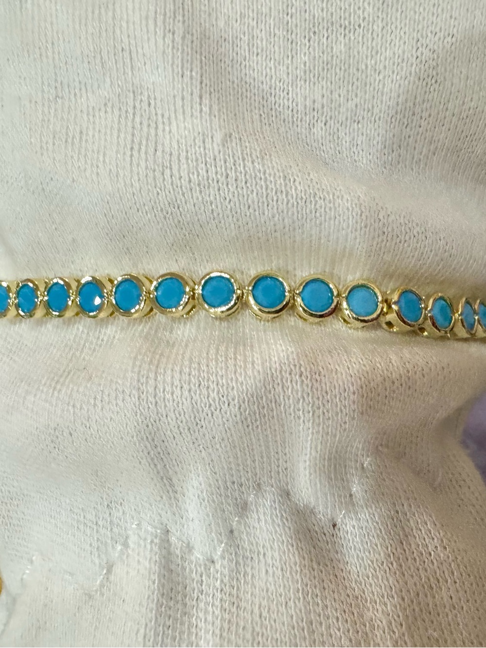 ✨Melinda Maria Bezel Set Simulated Turquoise Bracelet- Size 6✨